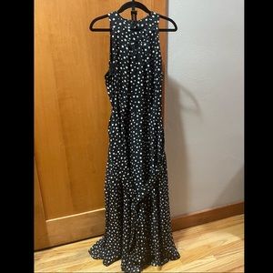 Tahari ASL Black White Polka Dot Dress
